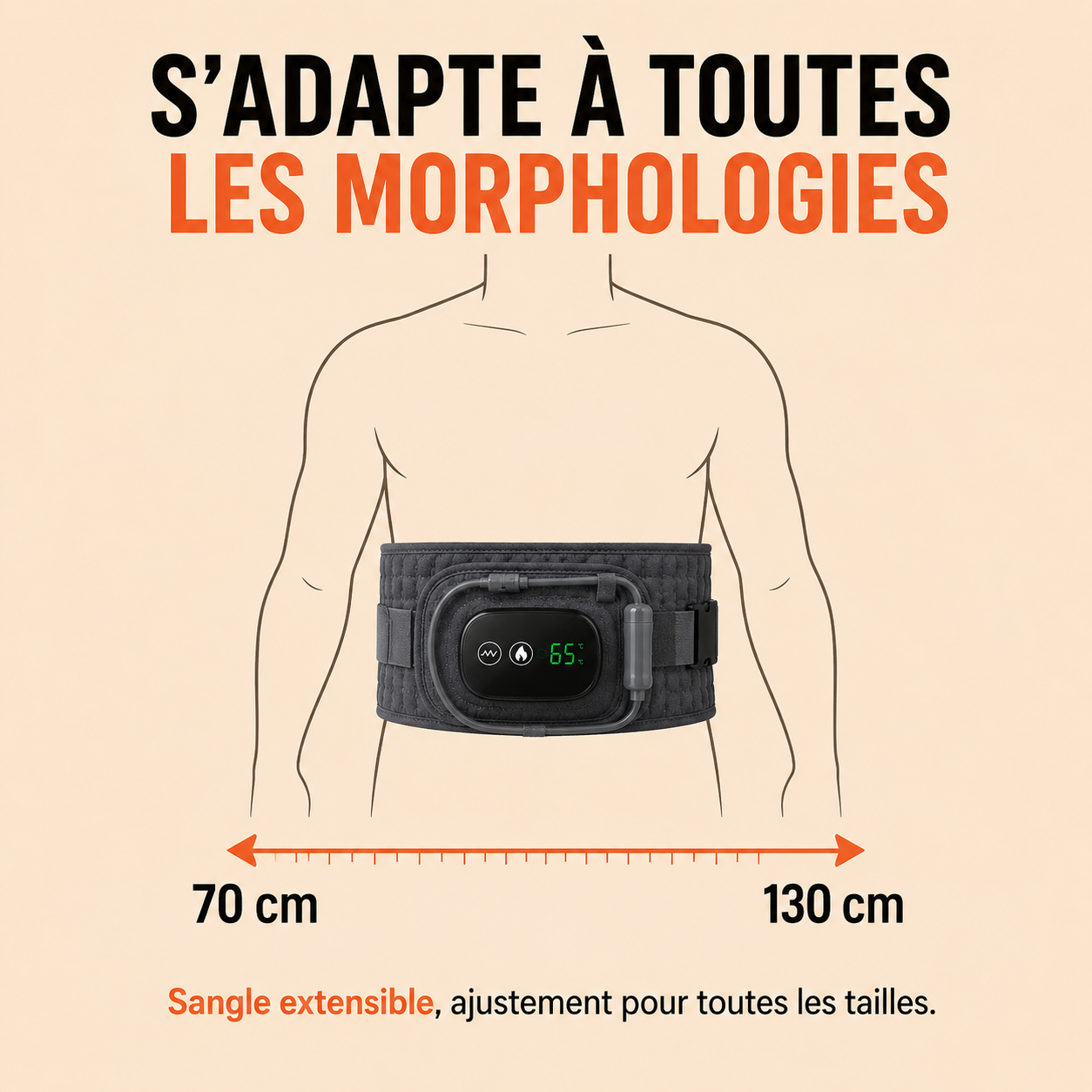 ceinture lombaire chauffante taille adaptable