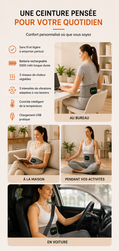 ceinture lombaire chauffante | Sans fil - InfraRelax