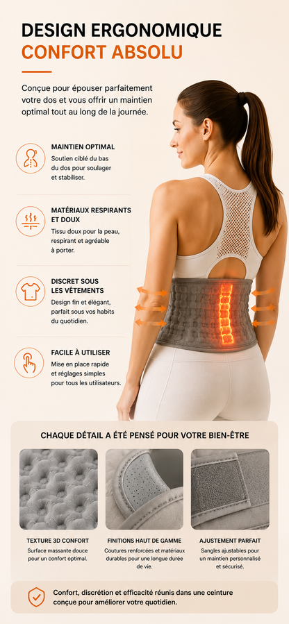 ceinture lombaire chauffante | Sans fil - InfraRelax