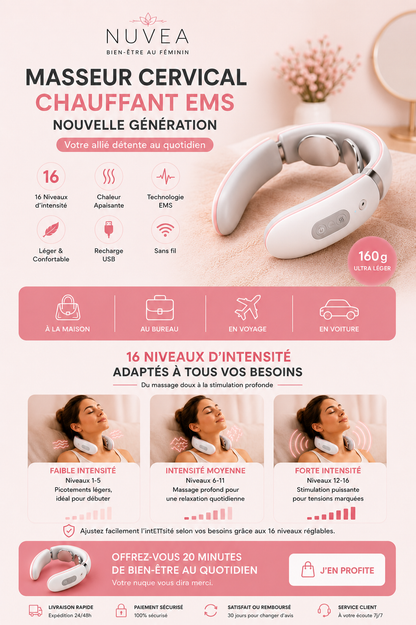 Masseur Cervical Chauffant EMS Nouvelle Génération — Nuvea™