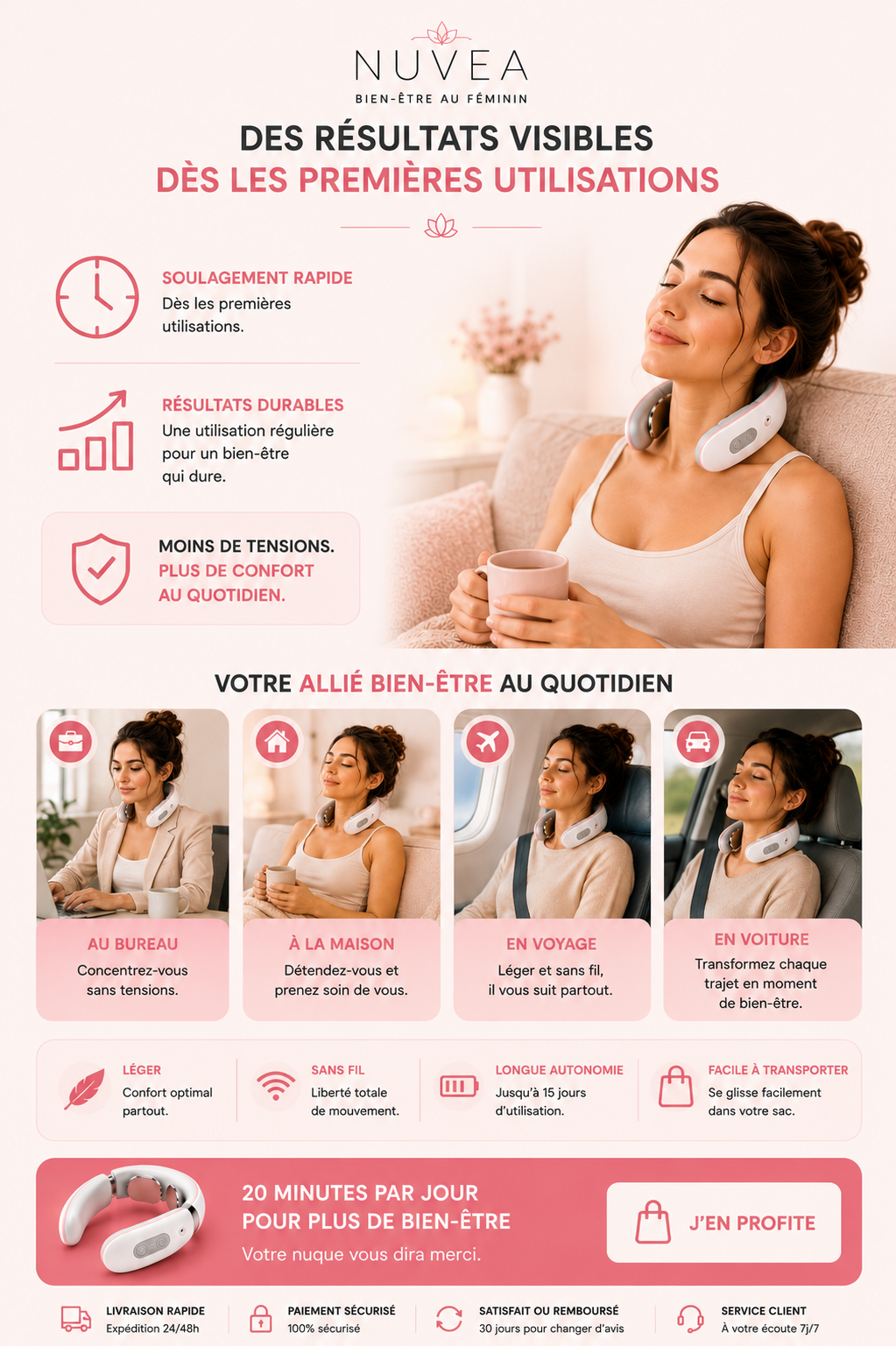 Masseur Cervical Chauffant EMS Nouvelle Génération — Nuvea™