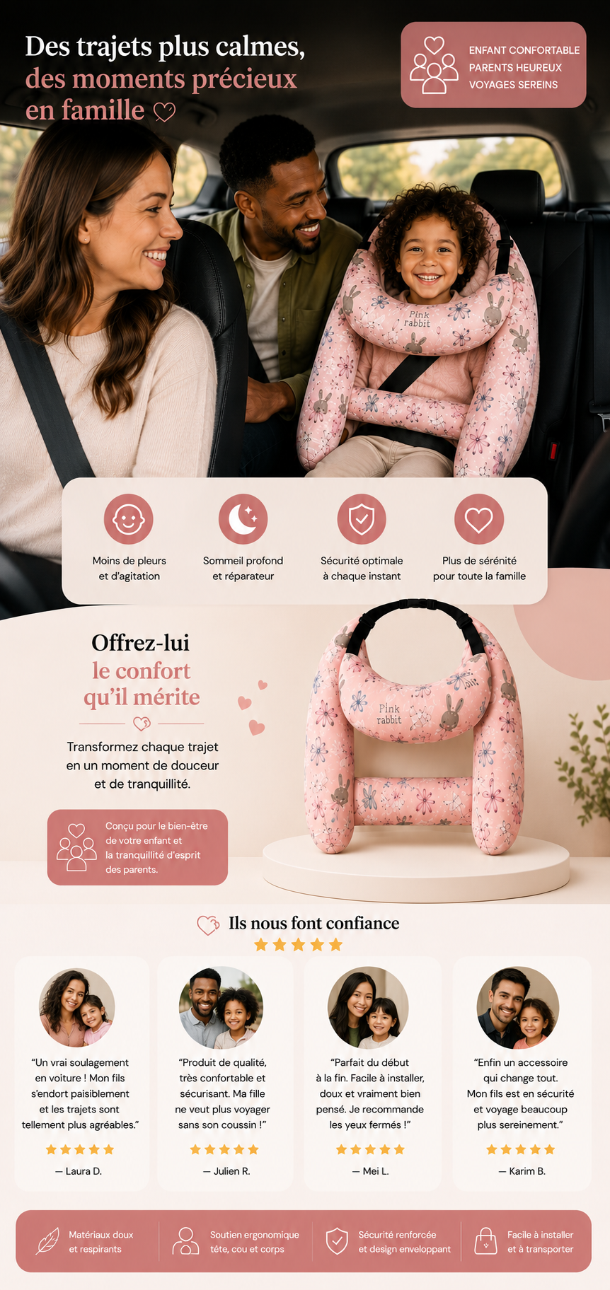 Coussin de voyage enfant ergonomique
