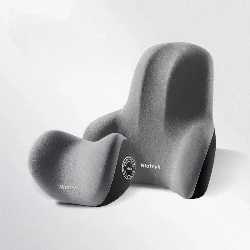 coussin lombaire voiture gris