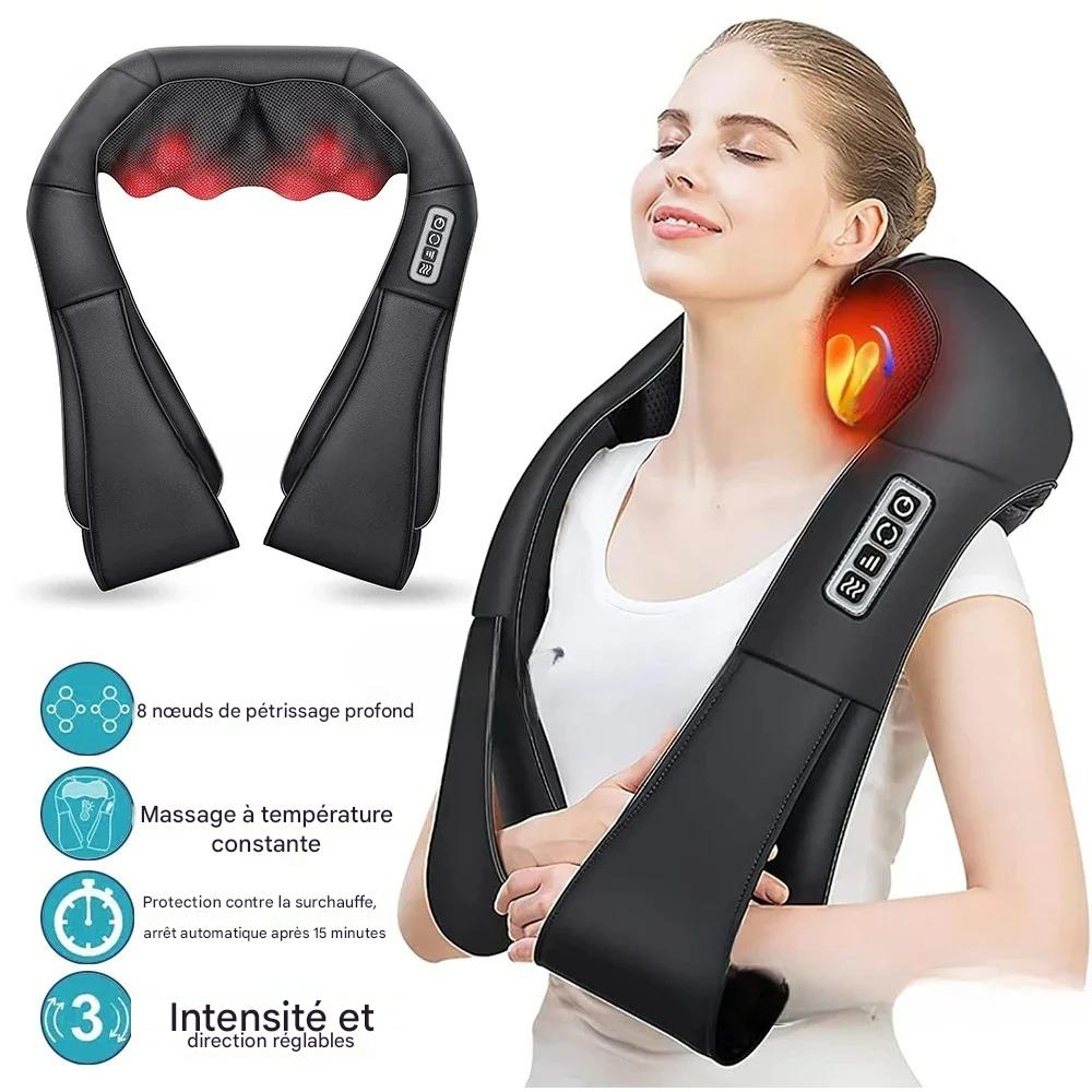 Masseur Cervical Shiatsu Chauffant – Massage Profond Cou & Epaules