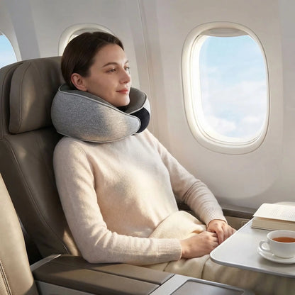 oreiller  de voyage blanc